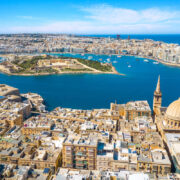 Aerial View Of La Valletta And Sliema In Malta, Southern Europe